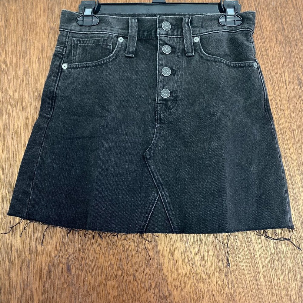 [NWT] Madewell Denim Mini Skirt in Black SIZE 24